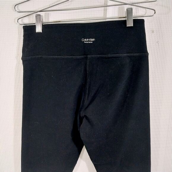 CALVIN KLEIN! SUPER LUXE BLACK & WHITE LOGO LEG, ULTRA STRETCH LEGGINGS! SZ L - Picture 6 of 10